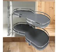 Meuble d'angle coulissant avec double étagère rotative, hauteur réglable, fermeture douce pour le rangement de la cuisine