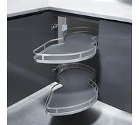Meuble d'angle de cuisine carrousel - Étagère de rangement extractible pour bol à épices - Chaque plateau se balance indépendamment en hauteur - Ouverture à droite - 800 mm