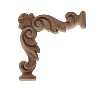 Meuble d'angle en bois d'hévéa orné de figurines décoratives rétro sculptées en forme de feuilles florales, A46,5