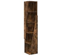 Meuble d'angle en bois d'ingénierie - vidaXL - 27,5x27x140 cm - Chêne Fumé - 4 étagères - Assemblage requis