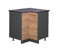 Meuble d'angle Fame-Line, 80.5cm , PT Anthracite, Chêne de force doré, Anthracite, Vicco