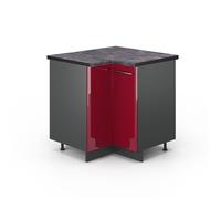 Meuble d'angle Fame-Line, 80.5cm, PT Anthracite, Rouge bordeaux Haute brillance/Anthracite, Vicco 45472