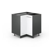 Vicco Meuble d'angle Fame-Line, Blanc Haute Brillance, 80.5cm sans PT, à Combiner avec d'autres modules de la série Fame-Line