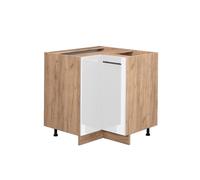 Meuble d'angle Fame-Line 80.5cm sans PT Blanc Haute brillance/Chêne de force doré Vicco 38352