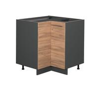 Vicco Meuble d'angle Fame-Line, Chêne de Force doré/Anthracite, 80.5 cm sans Plan de Travail