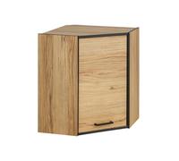 Meuble d'angle haut de cuisine ""Carballo"" - Naturel/Noir - L 60 x H 72 cm