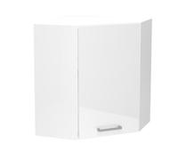 Meuble d'angle haut de cuisine coloris blanc avec 1 porte - longueur 60 x profondeur 60 x hauteur 72 cm