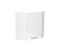 Meuble d'angle haut de cuisine coloris blanc avec 1 porte - longueur 60 x profondeur 60 x hauteur 72 cm Blanc