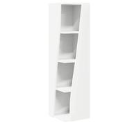 Meuble d'angle moderne - vidaXL - Blanc - Bois d'ingénierie - 27,5x27x102 cm - 4 étagères - Forme trapézoïdale