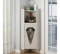 Meuble d'angle peu encombrant avec portes, étagère d'angle réglable en hauteur, présentoir Curio, table d'angle élégante avec support en métal, parfaite pour n'importe quelle pièce