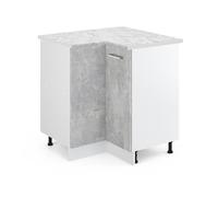 Meuble d'angle R-Line, 60cm , PT Marbre, Béton, Blanc, Vicco