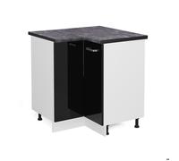 Meuble d'angle R-Line, 75.6cm , PT Anthracite, Noir Haute brillance, Blanc, Vicco