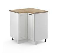 Meuble d'angle R-Line, 75.6cm , PT Chêne, Blanc campagne, Blanc, Vicco