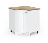 Meuble d'angle R-Line, 75.6cm, PT Chêne, Blanc Haute brillance/Blanc, Vicco 46470