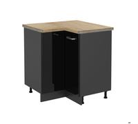 Meuble d'angle R-Line, 75.6cm, PT Chêne, Noir Haute brillance/Anthracite, Vicco 46841