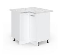 Meuble d'angle R-Line, 75.6cm , PT Marbre, Blanc Haute brillance, Blanc, Vicco