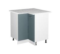 Vicco meuble d'angle R-Line, 75.6 cm avec plan de travail, Bleu-gris/Blanc