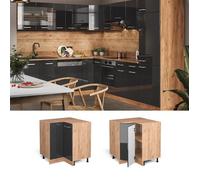 Meuble d'angle R-Line, 75.6cm sans PT, Anthracite Haute brillance/Chêne de force doré, Vicco 37120