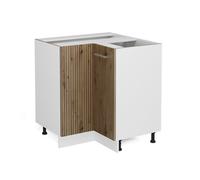 Meuble d'angle R-Line, 75.6cm sans PT, Chêne Artisan/Blanc, Vicco 49232