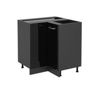 Vicco Meuble d'angle R-Line, Noir Haute Brillance, 75.6cm