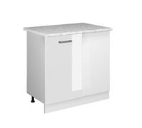 Vicco Meuble d'angle R-Line, Blanc Haute Brillance, 86cm, PT Marbre, pour Une Combinaison Libre au Sein de systèmes de Cuisine modulaires