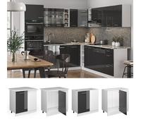 Meuble d'angle R-Line, 86cm sans PT, Anthracite Haute brillance/Blanc, Vicco 37747