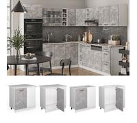 Meuble d'angle R-Line, 86cm sans PT, Béton/Blanc, Vicco 37751