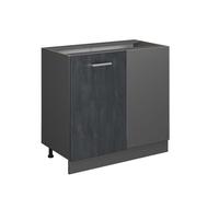 Meuble d'angle R-Line, 86cm sans PT, Béton noir, Anthracite, Vicco