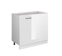 Meuble d'angle R-Line, 86cm sans PT, Blanc Haute brillance/Blanc, Vicco 37759