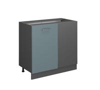 Vicco Meuble d'angle R-Line, Bleu-Gris/Anthracite, 86 cm sans Plan de Travail