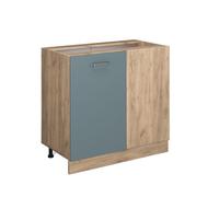 Vicco Meuble d'angle R-Line, Bleu-Gris, 86cm | Relie deux côtés de la cuisine · Sans plan de travail · Pieds réglables en hauteur · 1 Porte · Grand espace intérieur ✓
