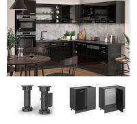 Meuble d'angle R-Line, 86cm sans PT, Noir Haute brillance/Anthracite, Vicco 41180