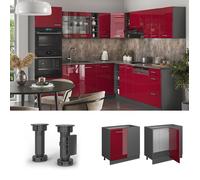 Meuble d'angle R-Line, 86cm sans PT, Rouge brillant/Anthracite, Vicco 37827