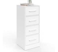 Meuble d'appoint 4 tiroirs UPPAH 30 cm chiffonnier, meuble de rangement bois blanc
