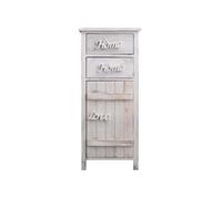 Rebecca Mobili Petit Armoire Blanc, Meuble de Rangement Salle de Bain, 1 Porte 2 Tiroirs, Bois, Style Shabby, pour decorer Chambre - Dimensions: 84 x 37 x p 31 cm (HxLxL) - Art. RE4575
