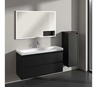Meuble d'appoint Villeroy et Boch Skyla C80201VL 1 porte, 1 tiroir, 350 x 1000 x 349 mm, Noir Volcan / Noir Volcan