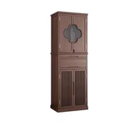 Meuble d'autel bouddhiste Offre d'encens de méditation style chinois | Accueil Armoire de sanctuaire Bouddha à double porte en noyer noir