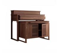 Meuble d'autel bouddhiste Table d'offrande de méditation style chinois | Armoire de sanctuaire de Bouddha combinée en noyer noir