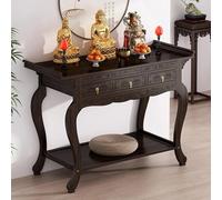 Meuble D'autel, Table De Prière Et De Méditation, Support D'autel du Jour des Morts, Socle De Statue De Bouddha en Bois, for Salon Et Chambre À Coucher(140x40x100cm)