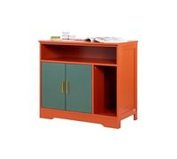 VEVOR Meuble Bac à Litière Chat Armoire Cache Maison de Toilette de Chat Intérieur Moderne, Niche Cache-litière en Bois, Compatible pour la Plupart Bacs à Litière Chats, 79,2x43x71 cm, Rouge et Vert