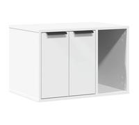 Meuble de bac à litière pour chat bois d'ingénierie blanc 02_0043312