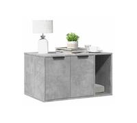 vidaXL Meuble de bac à litière pour chat 857736 – gris béton, bois d'ingénierie
