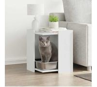 Meuble de bac à litière pour chat - vidaXL - Blanc - Bois d'ingénierie - 42x42x51 cm - Capacité 70 kg - Table d'appoint