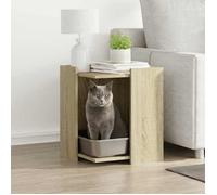 Meuble de bac à litière pour chat - vidaXL - Chêne sonoma - Bois d'ingénierie - 42x42x51 cm - Multifonctionnel