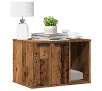 Meuble de bac à litière - Vieux bois - Bois d'ingénierie - 60 x 40 x 40 cm - Pour chat adulte