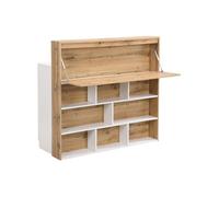 Vente-unique - Meuble de Bar avec 2 Portes et 1 tiroir en MDF - Blanc et Naturel - LAMONIA