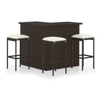 Meuble de Bar de Jardin 16 pcs et Coussins Résine Tressée Marron Patio vidaXL