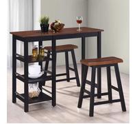 Meuble de bar - vidaXL - 3 pcs - MDF Noir - 2/3 places - Style Classique