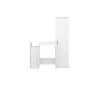 Meuble de buanderie multifonction avec colonne de rangement pour lave-linge - Panneaux de particules mélaminés Blanc 133.8x62x190 cm