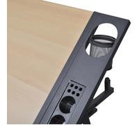 Meuble de bureau BURKE Brun Table à dessin inclinable - 2 tiroirs et tabouret BB1103